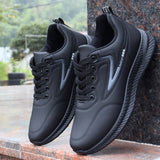 Men's Autumn Leather Waterproof Sneakers Man Sports Casual Shoes Black Fashion Work Shoes Man Fashion Sneakers Male