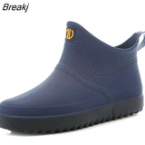 Men's Rain Boots Waterproof Men Ankle Boots Platform Rain Shoes Men Casual Flat Rainboots Male Rubber Rain Shoes