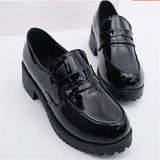 Women girl Uniform Shoes Uwabaki Japanese JK Round Toe Women Girls School Students Lolita Black Brown Cosplay Shoes Rubber