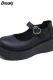 Women's Shoes Platform Autumn Oxfords Female Footwear Clogs Fall Retro Leather Dress Summer Fabric Mary Janes Basic Rome