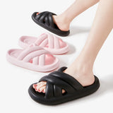 Soft Sole Pillow Slides for Women Summer 2023 Fashion Thick Platform Cloud Slippers Woman Flat Non Slip Flip Flops