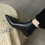 Flat Short Shoes for Woman Fur Women's Ankle Boots Pointed Toe Footwear Boot Free Shipping Offer New In Promotion on