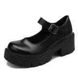 Spring Platform Leather Shoes Women Flats Casual Oxford Loafers Thick Bottom Ladies Wedge Lolita Shoes Mary Jane