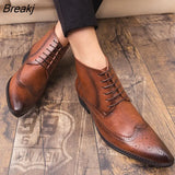 Men Ankle Boots Spring Autumn Casual Lace Up shoes outdoor fashion Booties Oxfords Fashion Leather Boots Men