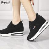 Shoes Women Casual Lace Up High Heels Female Wedges Sneakers Fashion Breathable Comfort Increase Within Shoes for