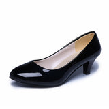 Breakj Autumn New High-Skinned Women's Singles Light Mouth Round Head To Help Thick Heel Large Working