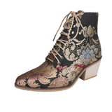 Breakj 43 Embroidered Tamarin With Martin Boots Women's Autumn And Winter Toy Embroidery High And Short