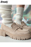 Women Loafers Shoes Brand New Dropship 2023 Spring Fashion Sweet Lolita Cosplay Walking Comfy Chunky Heels Women