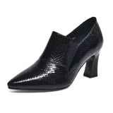 Spring and Autumn New Fashion Pointed Outwear Solid Color Versatile Black Large Women's Shoes High Heel Single Shoe
