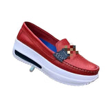 Breakj Autumn 2023 Thick Bottom Round Head Solid Color Female 40-43PU Light-Mouthed Women's Flat-Soled Single