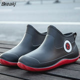 Men's Rain Boots Winter Warm Snow Boots Non-Slip Men Rain Shoes Waterproof Rainboot Women Water Boot Rubber Work