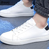Spring White Shoes Men Casual Shoes PU Leather Men's Sneakers Cool Street Boys Shoes Brand Male Footwear Flat Sports