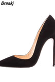 flock pumps fashion high shoes 8cm 10cm 12cm pointed thin heel shallow shoes party shoes ladies shoes QKOU001