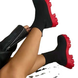 Breakj Women's Flying Sports Short Boots Women's Autumn And Winter New Women's Boots Large-Size One-Legged Pedal Socks