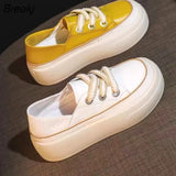 Women Platform Sneakers 2023 Spring Autumn New Fashion All-match Solid Color Women Casual Shoes Low Shoes for Walking