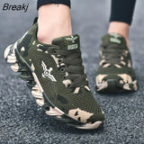 Men's Women's Running Shoes Unisex Sport Outdoor Sneakers Breathable Women Camouflage Green Walking Jogging