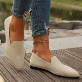 Breakj Summer New Large Fashion Lady Flat Head Flying Knitted Casual Comfortable Single