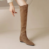 Breakj Wind Retro Knee Long-Tice Boots Women 2025 Autumn And Winter New Fashion Thin Sharp Head Inside The Raised
