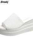 White Slippers Wedge Heels Women Sandals Platform Wedges Shoes Ladies Summer Sandals Beach Sandals High Platform