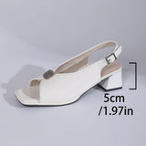 Breakj New Fish Mouth Sandals French Retro Square Buckle Behind The Empty Coarse Temperament Fairy