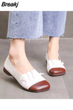 Women Flats Retro Shoes New Shallow Mouth Shoes Retro Slip On Fashion All-Match Women Shoes Women Casual Fashion Chaussure