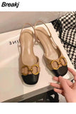 Women's Sandals 2023 Elegant Office Ladies Shoes and Sandals Women Casual Shoes Square Heel Sandals Slip On Woman