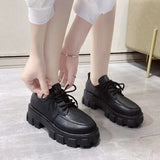 Breakj Thick Heel Small Leather Shoes Women Dumb Everbright Goods Can Order Solid Color A Foot Pedal British Retro Wind Single Shoes