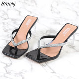 New Women Sandals PVC Jelly Crystal Heel Transparent Women Sexy Clear High Heels Summer Sandals Pumps Shoes Size 41