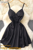 Twist V-neck Spaghetti Strap Mini Party Dress Women Leopard Print Sleeveless High Waist A-line Club Night Out Dress