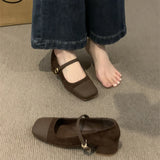 And Winter 2024 New Style Thick-Heeled Mary Jane Shoes With Square Head Style With Skirt And Single Shoes For Women's