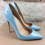 Color Women Pumps 12cm High Heels Shoes Nude Pointed Toe Sexy Stiletto Ladies 10cm 8cm plus size QKOU005