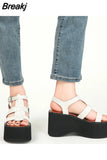 Wedge Heels Sandals For Women 2023 Summer Chunky Heeled Casual Ankle Strap Fashion Women Sandals