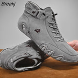 Men’s Sneakers 2022 New Leather Casual Shoes Male High Top Ankle Boots Winter Warm Designer Loafers Lace-up Zapatos De
