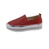 Women Flat Glitter Sneakers Casual Female Mesh Lace Up Bling Platform Comfortable Plus Size Vulcanized Shoes Zapatillas
