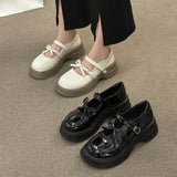 Chunky Platform Mary Jane Shoes for Women 2023 Autumn Patent Leather Pumps Woman Thick Bottom Bowknot Lolita Shoes