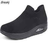 Women Casual Shoes Fashion Mesh Breathable Wedge Sneakers Lightweight Comfortable Air Cushion Loafers Tenis Fashion