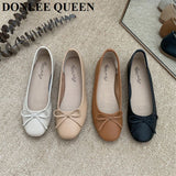 Brand Flats Ballet Women Shoes Classic Round Toe Flat Ballerina Female Bow Casual Slip On Loafer Soft Moccasin Fashion