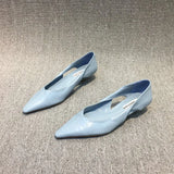 Station Women's Shoes 2024 Spring New European PU Thin Heels Shallow Mouth Pointy Hollowed-Out Cats And Casual Single