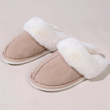 Winter Warm Fur Indoor Home Slippers Women Fluffy Comfort Soft Bedroom Slippers for Couples Flat Non Slip House Shoes