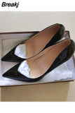 concise elegant shoes 10cm 12cm super high stiletto heel pointed toe office daily wear women Cleavage pumps black