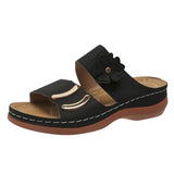 Women Wedges Sandals Premium Orthopedic Open Toe Sandals Vintage Anti-slip Leather Casual Female Platform Retro