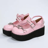 Cute Mary Janes Women's JK Uniform Pumps Wedges High Heels Platform Pumps Female Gothic Girls Lolita Punk Shoes