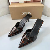 Breakj New 2025 Summer French High Heel Fine Tip Behind The Empty Bag Show Off Fashion Fashion Wearing