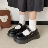 Lolita Shoes Women Japanese Cute Vintage Mary Janes Shoes Platform Chunky High Heel College Student Cosplay beige