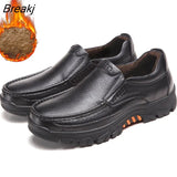 Leather Shoes Men Winter Shoes Warm Plush Cow Leather Men Casual Shoes Male Footwear Black Brown Male Loafers
