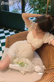 Piece Dress Set Pure Color Sexy Mini Skirt + Short Sleeve Backless Crop Tops Woman Casual Retro Korea Fashion Suit 2023