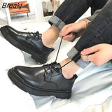 Style PU Leather Shoes Mens Casual Business Shoes Trendy Young Students Fashion Platform Shoes Men Dress