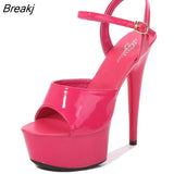 Pole Dance Shoes Stripper High Heels Women's Sexy Show Shoes Sandals Party Club 15 CM Platform High-heeled Wedding