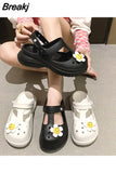 Comfort Shoes for Women Female Sandal All-Match Clogs Wedge 2023 Summer Two Weare Medium Girls Closed Fashion Platform