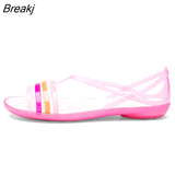 New 2023 Jelly Sandals Women Casual Flat Non-slip Sandals Fashion Outdoor Casual Non-slip Beach Shoes Sandalias De